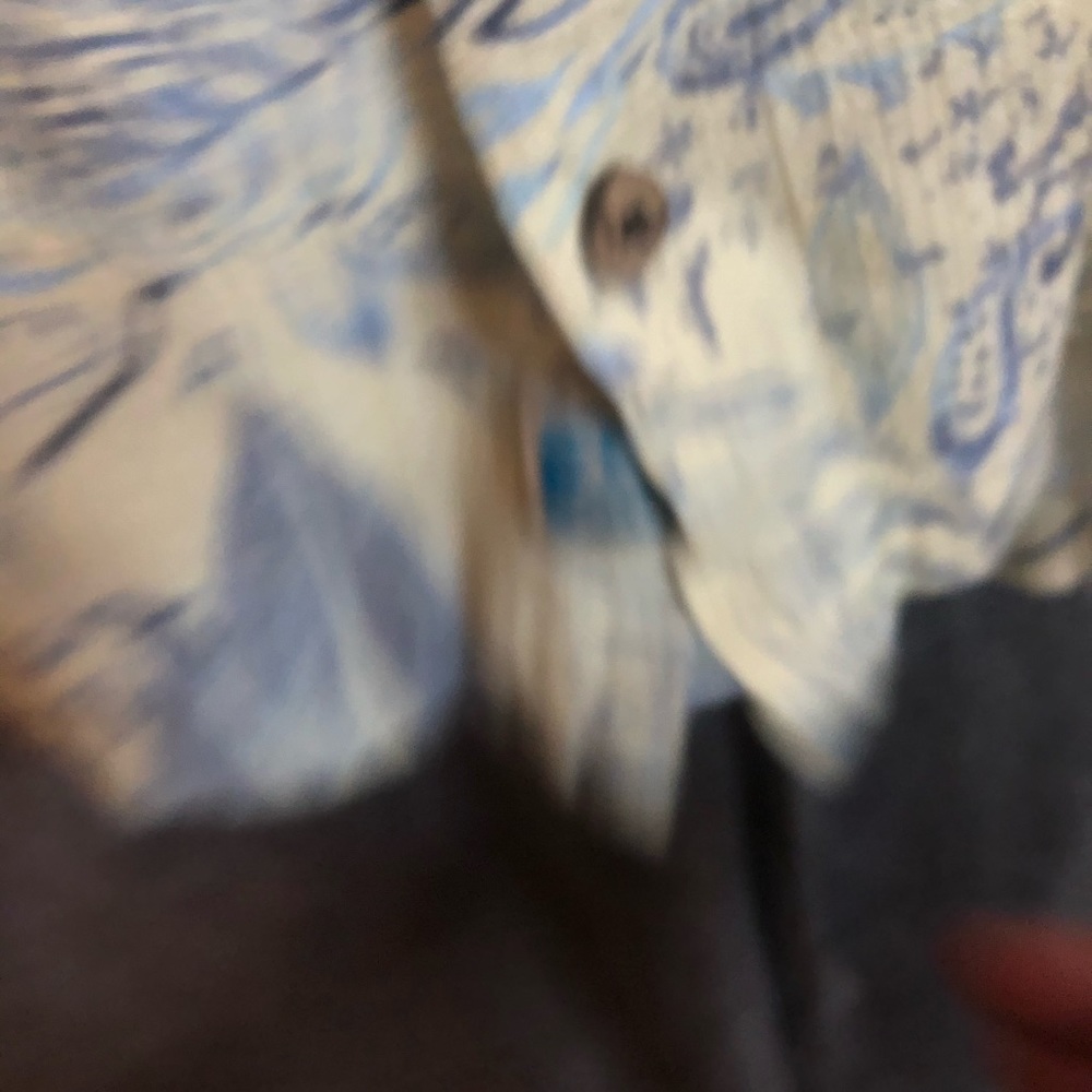 Caribbean rare spring beachy breezey button down 100% rayon shirt - Picture 5 of 8